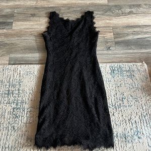Black floral lace dress